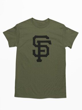 NEW San Francisco Giants SF Monogram Logo T-Shirt MILITARY ARMY GREEN